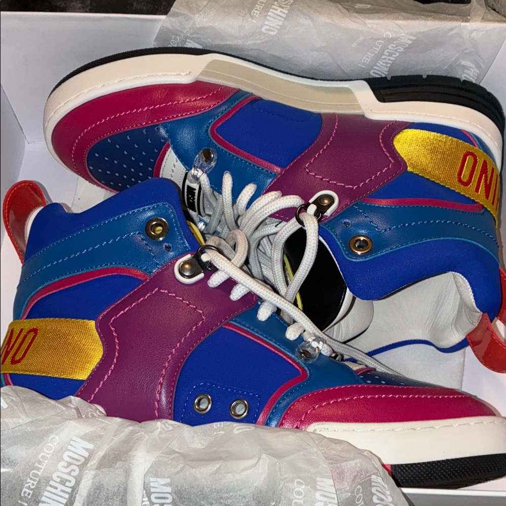 Moschino Multicolor High-Top Sneakers